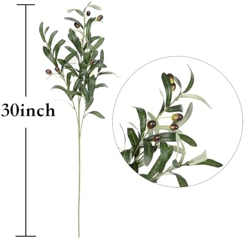 5 Pack Artificial Olive Branches for Vase Decoration