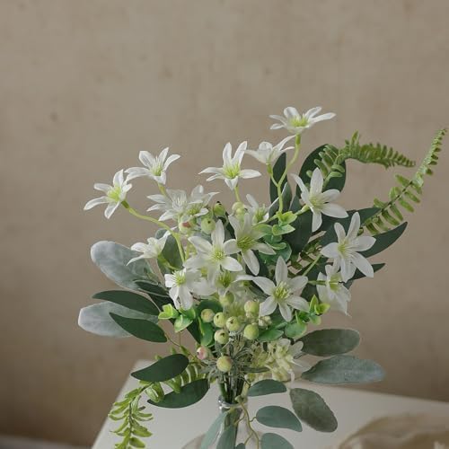 FOTEEWL 70 Pcs Artificial Greenery Stems Box Set for Wedding and DIY