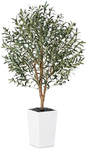 Artificial Olive Tree 5FT Real Wood Trunk UV Resistant