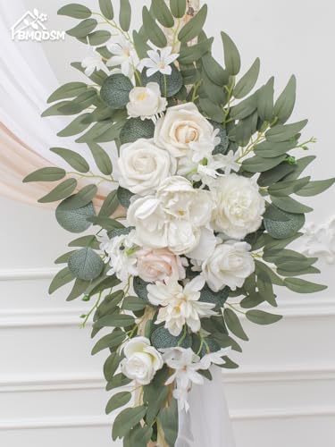BMQDSM Deluxe Wedding Arch Flowers Set of 4 White