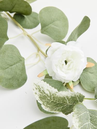 MISSPIN Artificial Flower Garland with Peonies and Roses