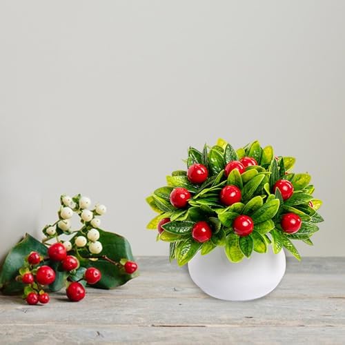 Belupai 2pcs Artificial Fruit Bonsai Trees