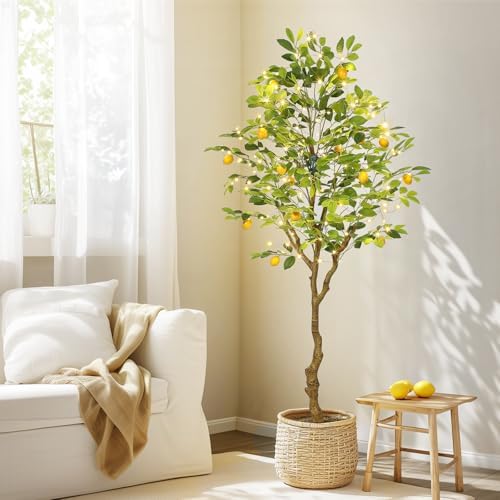 GarveeHome Artificial Lemon Tree with 100 LED Lights
