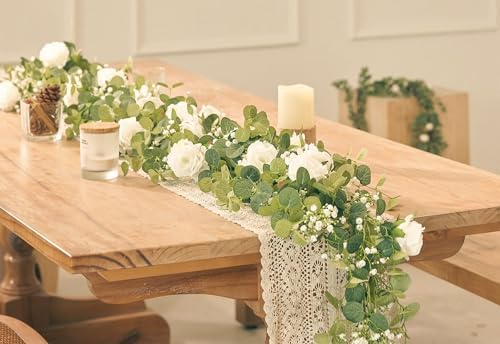 Annas Whimsy 591FT Artificial Eucalyptus Garland with Flowers