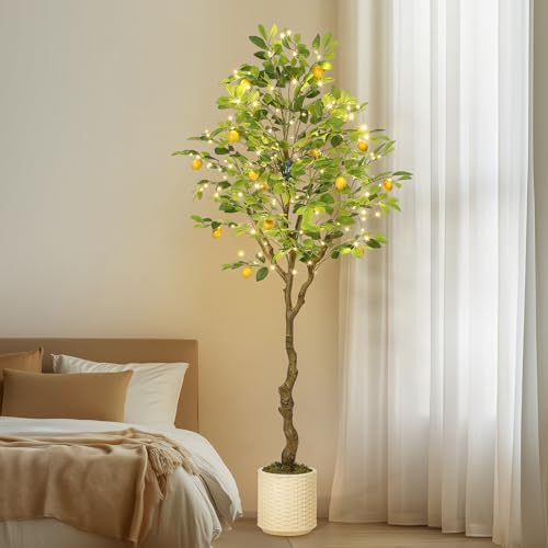 GarveeHome Artificial Lemon Tree with 100 LED Lights