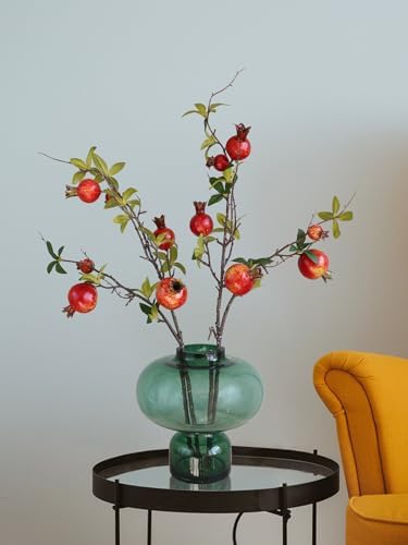 Forlaoers 2pcs Artificial Red Pomegranate Flowers