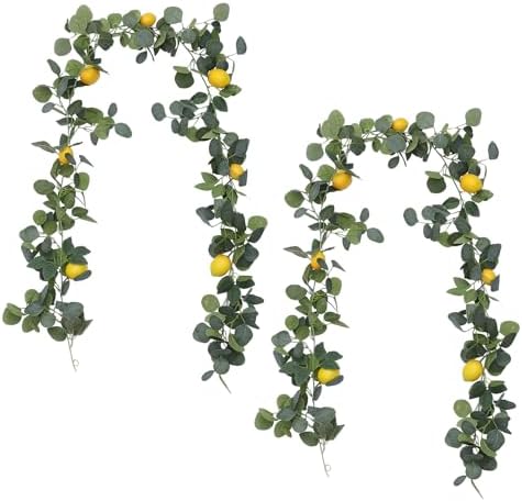 2 Pcs 128 Ft Artificial Lemon Garland for Decor