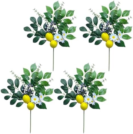 Ochine 4 Pcs Artificial Lemon Branches Decor