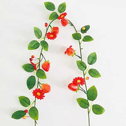 Artificial Strawberry Red Flower Garland for Wedding Home Garden