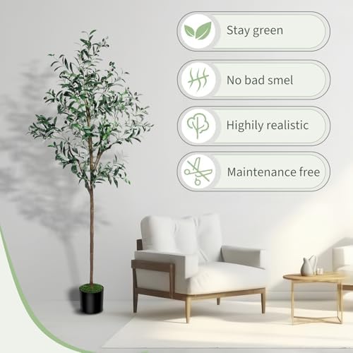 DIIGER 6FT Artificial Olive Tree with Fruits and Leaves