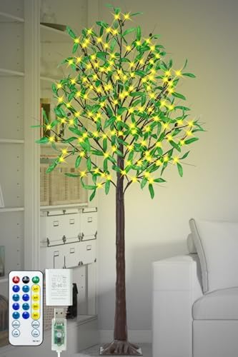 FastDeng Lighted Olive Tree 6ft Artificial Tree with 130 LED Lights