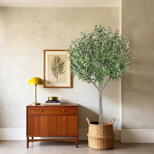 Fairblo 6 FT Artificial Olive Tree with 2100 Leaves and 80 Fruits