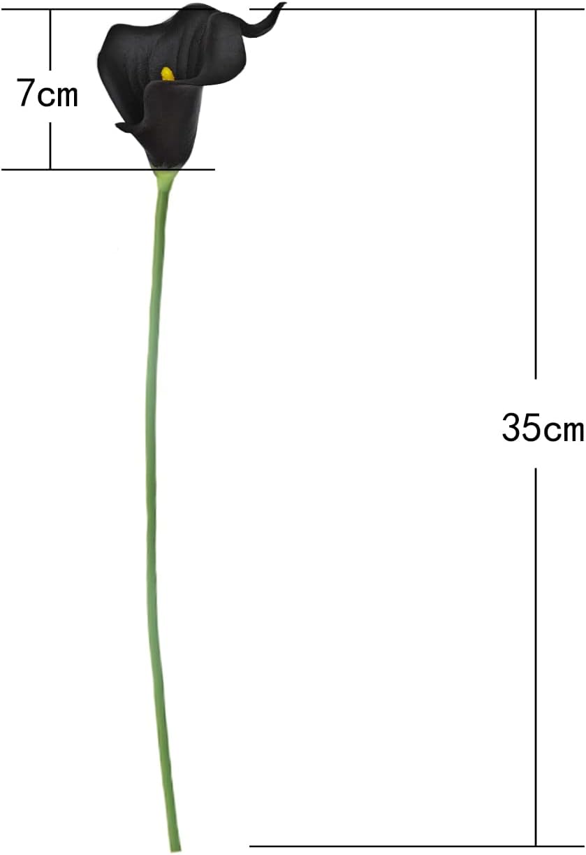 Letjolt Artificial Calla Lily Flowers Black 12Pcs Wedding Bouquet Decorations