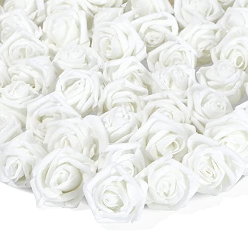 Bright Creations 200 Pack White Foam Roses for Decor