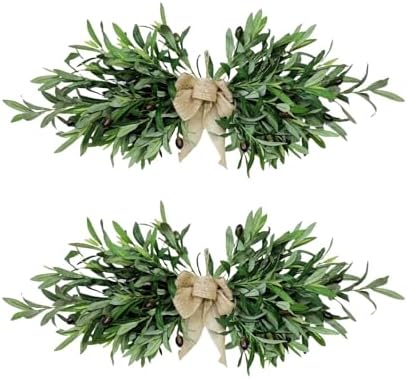 24 Inch Artificial Olive Flower Swag Set