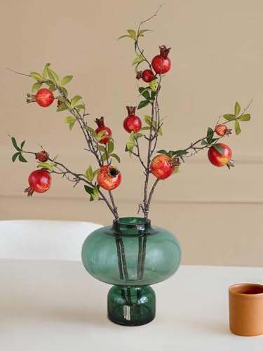 Forlaoers 2pcs Artificial Red Pomegranate Flowers