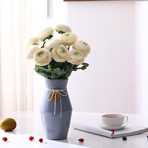 TOPIA Artificial Ranunculus Flowers 6 Pack White