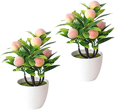 ASSR Artificial Potted Peach Tree Bonsai Set