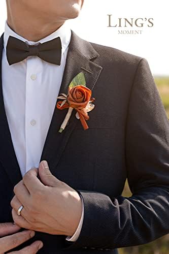 Lings Moment Terracotta Orange Boutonniere Set