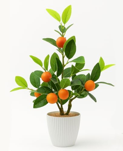 AceList Artificial Orange Tree in White Pot