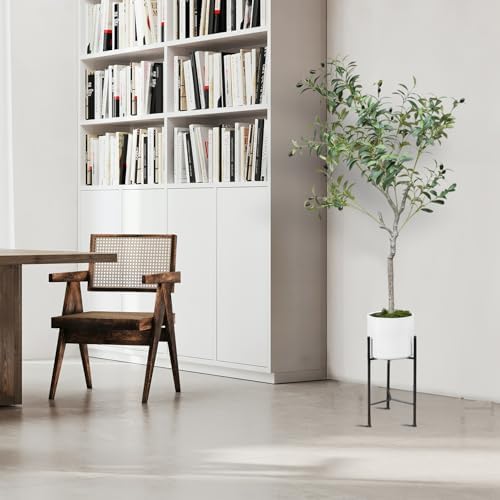 URALFA 5FT Artificial Olive Tree with White Planter