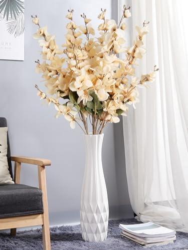 6PCS Champagne Delphinium Artificial Flowers for Wedding Decor