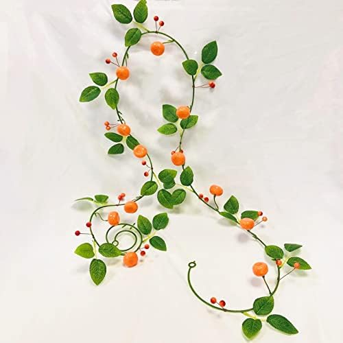 Artificial Tangerine Vine Garland for Home Autumn Decor