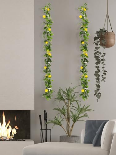 Firlar 2 Pcs Artificial Lemon Garland Vines 787 Inch