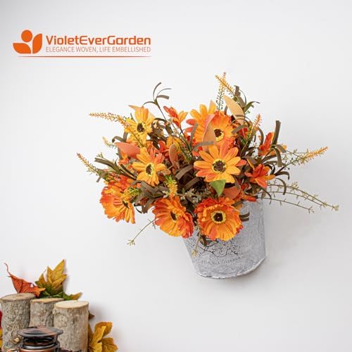 VioletEverGarden 12 Pack Artificial Fall Flowers