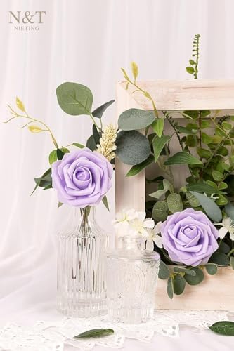 NT NIETING Artificial Flowers 25pcs Series Purple Rose