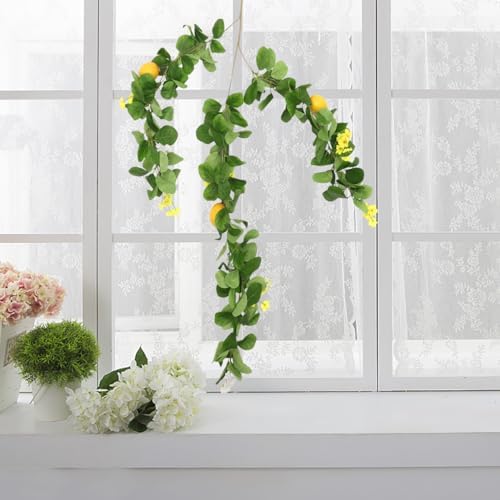 Faux Lemon Garland Artificial Plant Hanging Decor Summer Decor