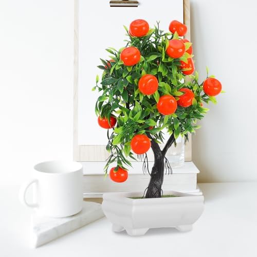 Enchanted Forest Artificial Orange Tree with Vase