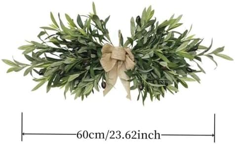 24 Inch Floral Swag with Olive Fruit and Green Leaves