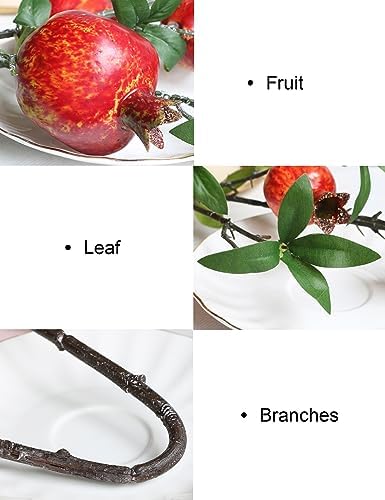 Forlaoers 2pcs Artificial Red Pomegranate Flowers
