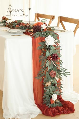 Floroom 6ft Artificial Eucalyptus Garland with Flowers