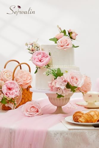 Serwalin Pink Wedding Artificial Flowers Silk Flowers Set