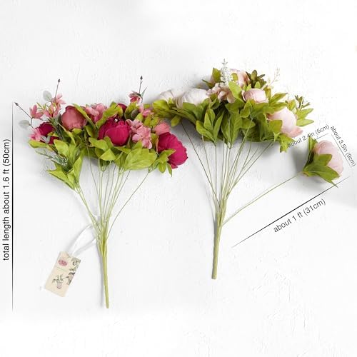 FiveSeasonStuff Passion Blush Artificial Peony Bouquet