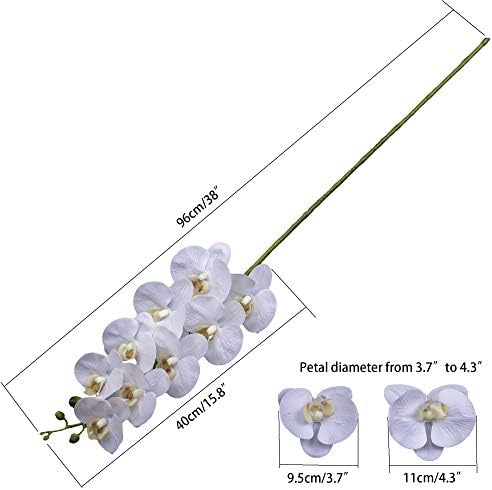 Fnize Artificial Orchid Real Touch 38 Inches 2pcs White