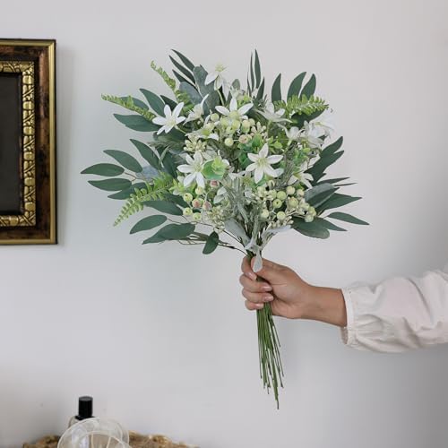 FOTEEWL 70 Pcs Artificial Greenery Stems Box Set for Wedding and DIY