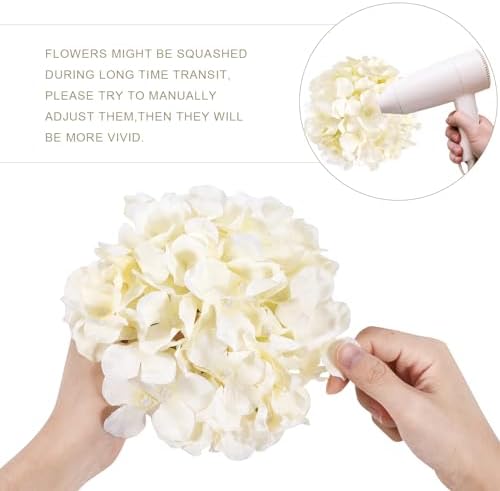 Auihiay 64pcs Champagne Artificial Hydrangeas with Stems