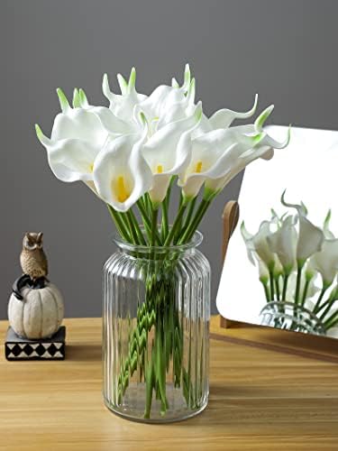 Duovlo 20pcs White Calla Lily Artificial Flower Bouquet