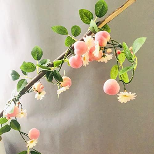 Artificial Peach Flower Vine Garland for Wedding Home Decor