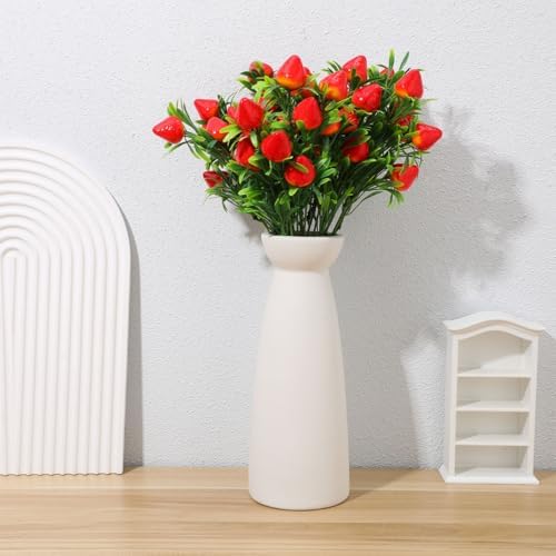 3PCS Fake Strawberry Plant for Home Party Decor Red
