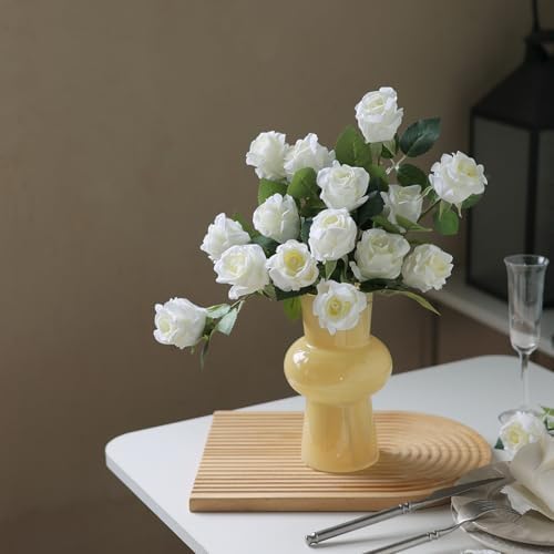 YXZZWL 60 Pcs Artificial Roses White Realistic