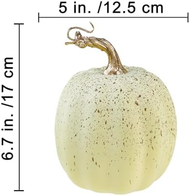 Winlyn 67 Inch Artificial Cream Pumpkins Set of 4