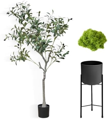 URALFA 5FT Artificial Olive Tree with Planter