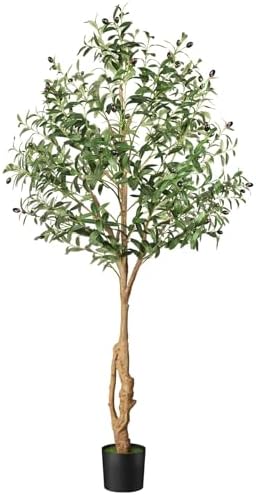 EOOIO 6ft Artificial Olive Tree with Realistic Fruits and Leaves