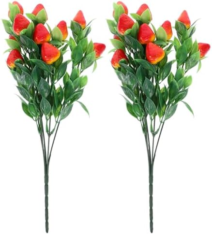 MAGICLULU 2pcs Artificial Strawberry Bouquets for Home Decor