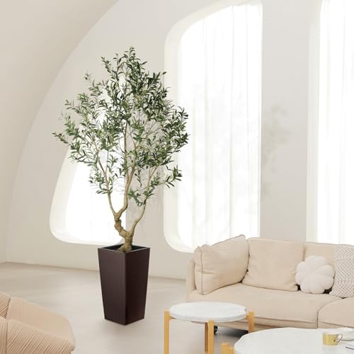 LYERSE Faux Olive Tree 7ft Artificial Indoor Decor