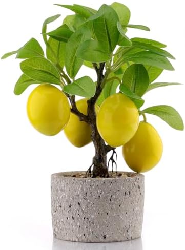 Woration Artificial Fake Yellow Lemon Tree Bonsai